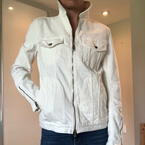 ROAR- Guns White Denim Embellished Jacket - Picture 2 of 10